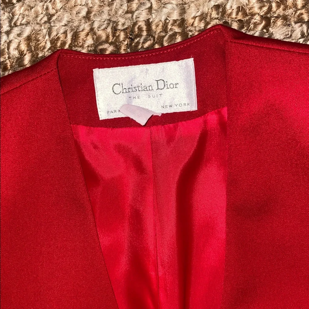 Dior Women's Vibrant Red Single-Button Blazer